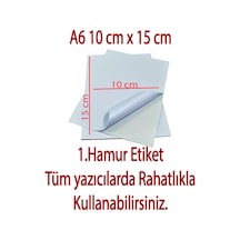 A6 Yapışkanlı Etiket, 10x15 Cm, 100 Adet, Tüm Yazıcılar İle Uyumlu 100 Çok Renkli