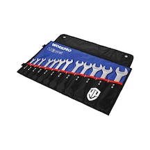 Workpro Wp202507 6-32mm 12 Parça Cr-v Profesyonel Açık Ağız Anahtar Takımı + Bez Taşıma Kılıfı