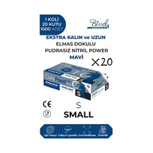 Nitril Mavi Power Pudrasız Muayene Eldiveni S- 1 Koli-20 Paket-1000'li