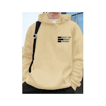 Medinenur Dreams Yazı Baskılı Kapüşonlu Sweatshirt Bej