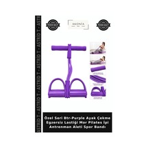 Özel Seri Btr-purple Ayak Çekme Egzersiz Lastiği Mor Pilates İpi Antrenman Aleti Spor Bandı