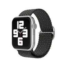 Newface - 386 - Apple Watch Uyumlu 42mm Star Kordon - - Csmo-tex - Benekli Siyah