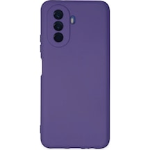 Huawei Nova Y70 Kılıf Nano İçi Kadife Silikon - Mor Düz Renkli