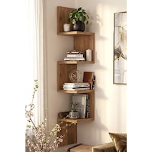 Yurudesign Shelf R9 Köşe Duvar Rafı Modern Kitaplık Atlantik Çam