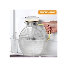 Borosilikat Cam Şeffaf Salyangoz Desenli Sürahi 2500 Ml Buzdolabı Kapağına Uygun