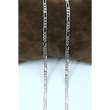 Silver Unisex Figaro 3 Mm Gümüş Kolye Zincir Omr7637