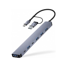 Hp-b03 5-in-1 Usb 3.0 Hub 5 Portlu Çoklayıcı + Type-c Ve Usb-a Girişli + Alüminyum Gövde