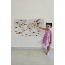 Harita Sepeti Eğitici Dünya Haritası Dünya Atlası Çocuk Ve Bebek Odası Duvar Sticker-3797-a-60 X 105 CM