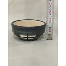 6 Adet Kahvaltılık Sosluk Reçellik Çerezlik El Boyaması Gri Renk