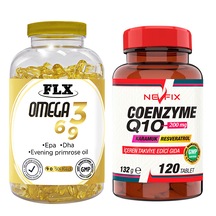 Flx Omega 3-6-9 Balık Yağı 90 Softgel & Nevfix Coenzyme Q10 200
