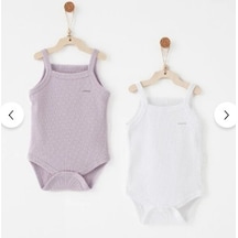 Andywawa Kız Bebek Askılı Yazlık Jakarlı 2 Li Body - Andywawa - Beyaz- Lila - 18-24 Ay - Ac26760-beyaz- Lila-18-24 Ay Beyaz - Lila