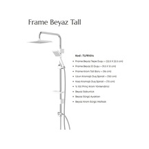 Duş Seti Tall Tepe, Frame, Su Akışı: 1+1, Beyaz Renkli