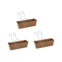 Omnipazar So-yb02a Askılı Yalı Balkon Saksı 10.8 Lt Mocha 3 Adet