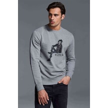 Anime Tokyo Ghoul Anteiku Baskılı Gri Erkek Örme Sweatshirt (528469579)