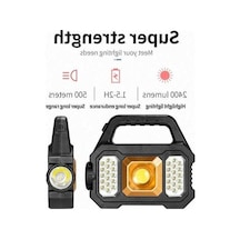 Opulentliving 500 Lümen Güneş Enerjili Taşınabilir Fener, 6 Modlu, Su Geçirmez, Altın, Kamp Acil Durum Altın