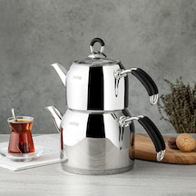 Nehir 29003 Midi Modern Çelik Çaydanlık Takımı Gri