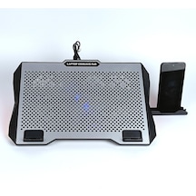 Ga47 Gaming Dizüstü Bilgisayar Soğutucu Laptop Standı 12cm Fan Rgb Led Telefon Tutucu Yükseklik Ayarlı