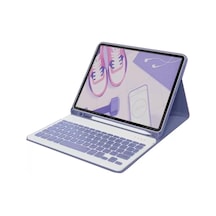 Newface Apple İpad 10.2 9.nesil Kılıf Kc01 Smart Klavyeli Tablet Kılıfı - Derin Mor