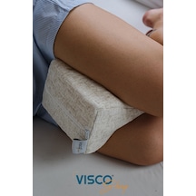 Bacak Arası Visco Yastık Doğal Keten Kılıflı 25x19x13 Cm