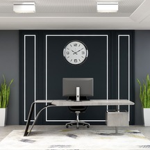 Krom 52 Cm Metal Modern Tasarım Duvar Saati 11