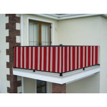 Ceylan Home Balkon Demiri Perdesi Bağcıklı Kırmızı Çizgili 900X80