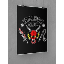 Stranger Things Poster 40x60cm Hellfire Club Logo - Kalın Poster Kağıdı