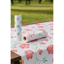 20 Adet Kullan At Masa Örtüsü Sıvı Geçirmez 2 Rulo Tek Kullanımlık 100x120 Cm Sofra Kağıdı Çiçekli
