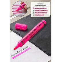 Fosforlu Kalem Neon Renkli 1 Adet Kesik Uç 1-5mm İşaretleme Kalemi Canlı Renk Okul Ofis Tipi İşaretleme Kalemi Pembe