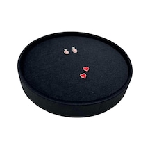 Silindir Model Süet Kumaş Gri Renk 20/20 Cm Batırmalı Küpe-piercing Tablası Siyah