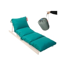 Tr Pofuduk Şezlong Minderi 60x180x12cm Çantalı Şezlong Yatağı Su İtici Uv Dayanımlı Turkuaz Genel