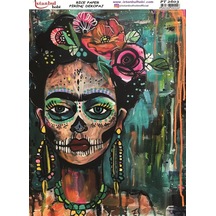 Pirinç Dekopaj Kağıdı 30x42cm Pt-2603 Frida Kahlo