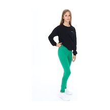 Toontoy Kids Toontoy Kız Çocuk 2'li Takım Baskılı Bisiklet Yaka Düşük Omuz Cepli Sweatshirt & Basic Düz Tayt Siyah