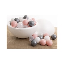 Baby Toys Pembe Gümüş Beyaz Şeffaf Havuz Topları 50'li 7 Cm BYT-201123