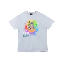 Stoned&Fame Billie Eilish Baskılı T-shirt Beyaz