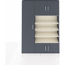 Arges Dolap 10 Raflı 5 Kapaklı 132x30x195 Antrasit-antrasit/a... Antrasit