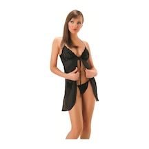 Siyah Tül Gecelik - 641 Çok Renkli