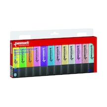 Fosforlu Kalem 12'li Asetat Karişik Renk 6 Neon+ 6 Simli
