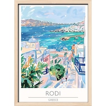 Rodı Greece Ahşap Çerçeveli Dekoratif Duvar Tablosu