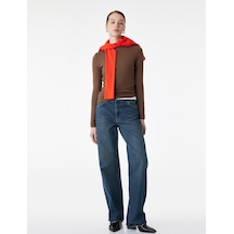 Koton Normal Bel Straight Fit Pamuklu Duble Paça Denim Pantolon - Straight Fit Jean Koyu İndigo 7wal40068md Indigo
