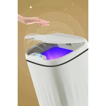 Akıllı Teknolojik Sensörlü Çöp Kovası Işık Antibakteriyel Koku Geçirmez Ofis Banyo Mutfak 20l Uv Çok Renkli