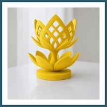 Bezos 3d Baskı Lotus Çiçeği Mumluk - Dekoratif Tealight Mumluk-sarı Ob