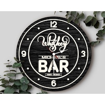 Bk Gift Barlara Özel Dekoratif Siyah Ahşap Duvar Saati 35cm-23 , Bar Duvar Saati , Cafe Duvar Saati , Özel Ahşap Saat Kobitmeyen138353 Bk Gift