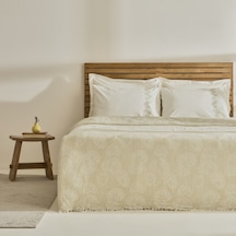 Karaca Home Ginkgo Leaf Müslin Nakışlı Çift Kişilik Pike Takımı Adaçayı Adaçayı