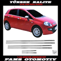 Fiat Grande Punto Krom Cam Çıtası 6 Prç. 2005 ve Üzeri P.  Çelik