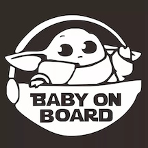 Arabada Bebek Var Yazılı Baby Yoda Stcker