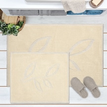 Soft Melagne 2'li Banyo Paspası - Bej - 60x100 Cm + 50x60 Cm Renkli
