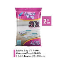 2 Adet 70x100 Cm Vakumlu Poşet Seti Plastik Turuncu 70 X 50 Tr Diğer