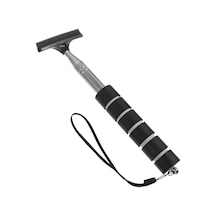 100 Cm Uzayabilen Teleskopik Kompakt Mini Çekpas Su Sıyırıcı Silikon 6,5 Cm Cam Sileceği Çekçek Siyah