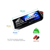 Leopard Power 22000 mAh 7.4V 2S 25C UAV & Multirotor Lityum Polimer Lipo Batarya Pil