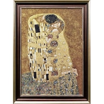 Figüratif Seri-36 Dokuma Goblen Kumaş-Gustav Klimt - The kiss